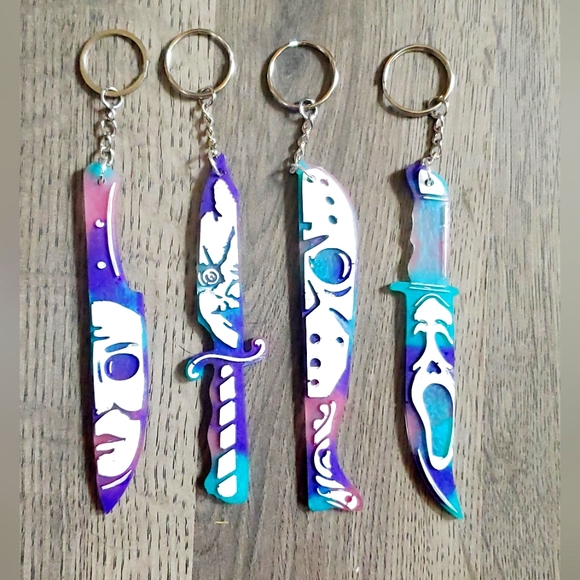 Hand Crafted Accessories - 🎃Tye dye horror knife keychains